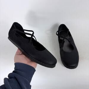 J. Jill Ballet Flats Women's 8 Black Leather Slip-On Round Toe Casual Shoes